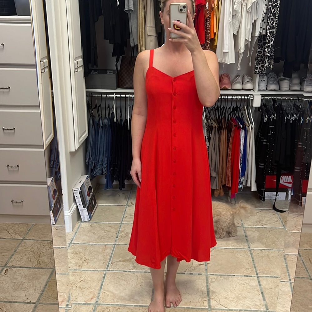 Red tank dress